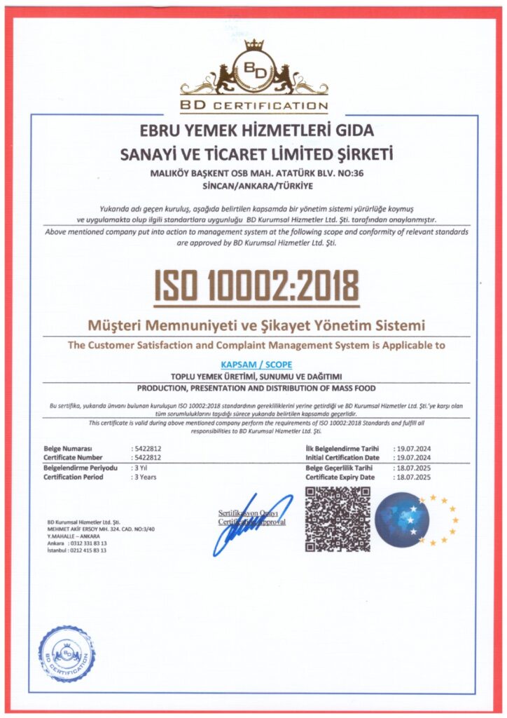ebru yemek sertifika